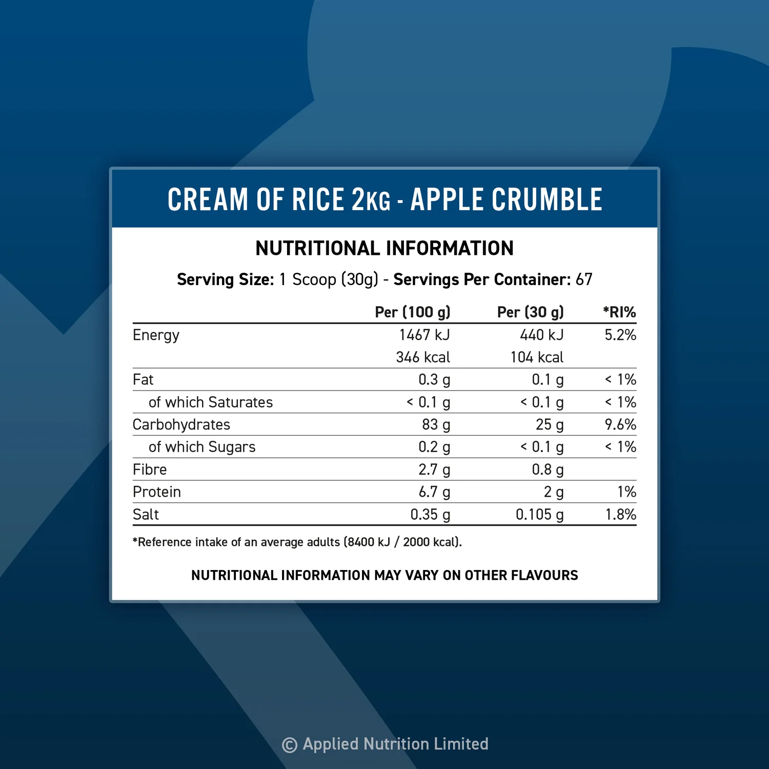 applied nutrition cream of rice unflavoured applied nutrition cream of rice unflavoured