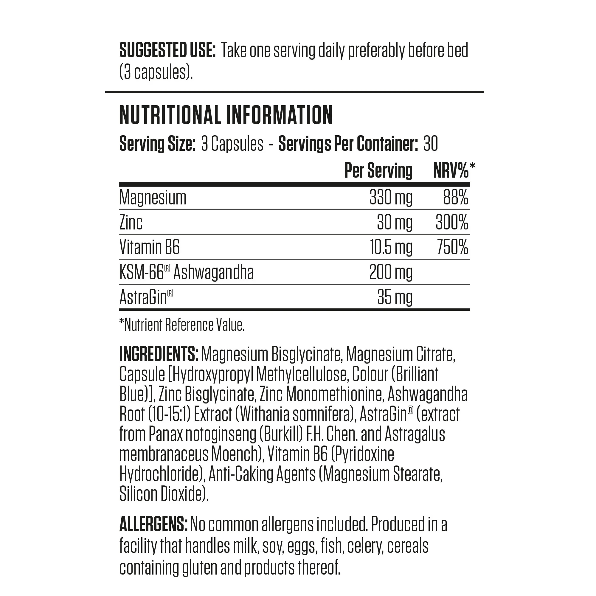 Zinc, Magnesium & Vitamin B6 Capsules With Ashwagandha (ZMA) - Image 2